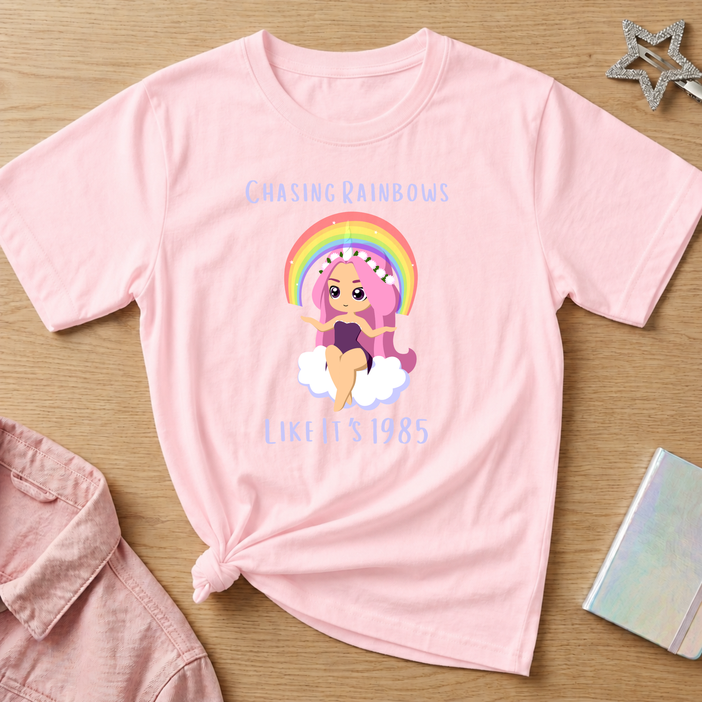 Chasing Rainbows Like It's 1985 t-shirt