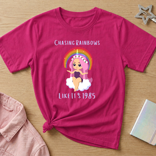 Chasing Rainbows Like It's 1985 t-shirt